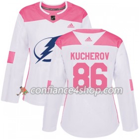 Adidas Maillot de Hockey Tampa Bay Lightning Nikita Kucherov 86 2017-2018 Blanc Rose Fashion Authentic - Femme
